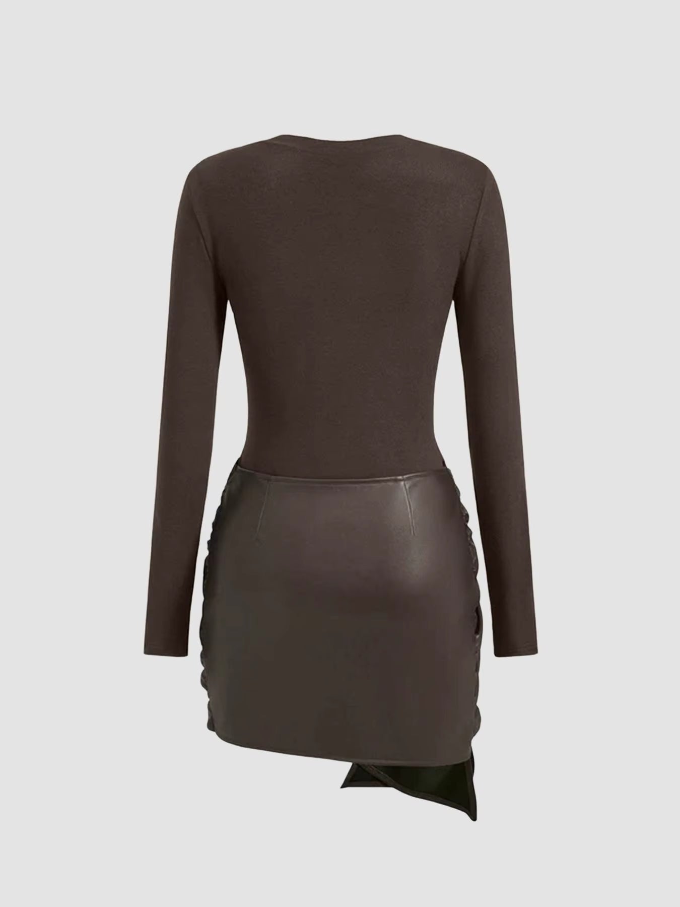 Kurzes Minikleid Veganleder-Effekt Figurbetont
