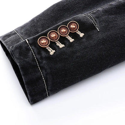 Männer Slimfit Blazer Denim Modern