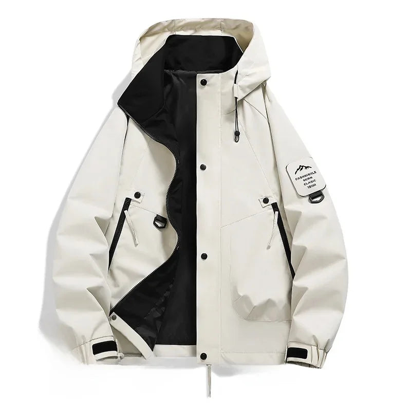 Herren Outdoor-Jacke Kapuze Reißverschluss