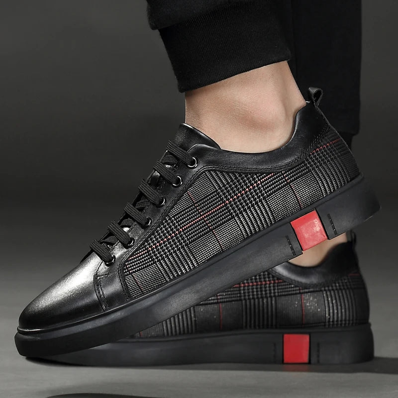 Herren Leder Sneaker Elegantes Design