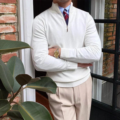 Herren Pullover Viertelzip Bequem Frühjahr