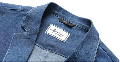 Herren Slimfit Blazer Denim Modern