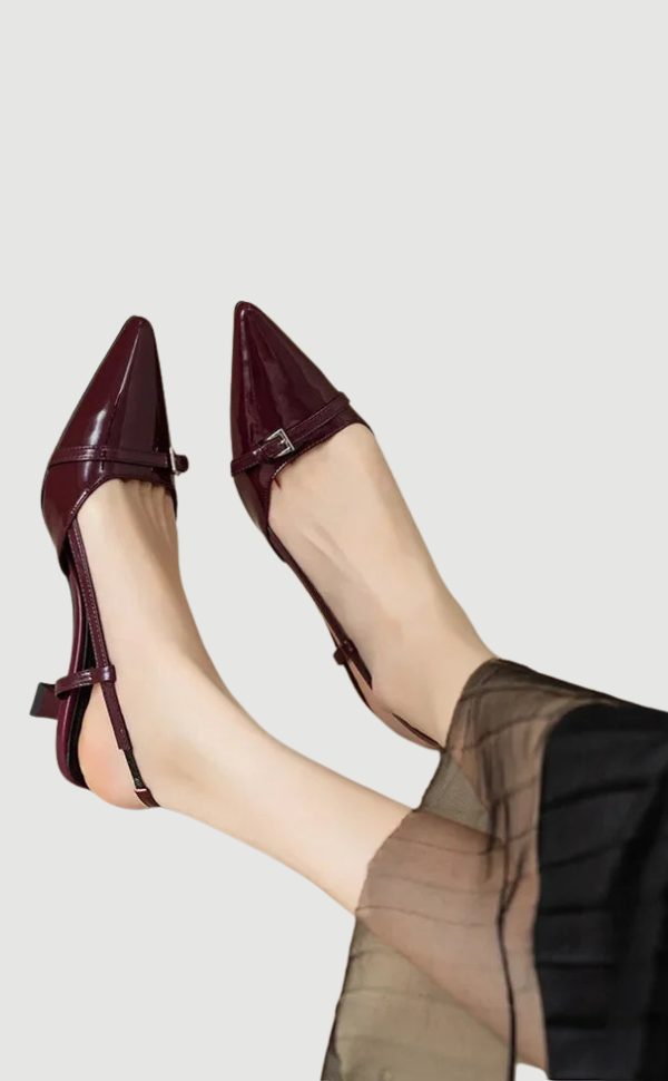 Damen Lackleder Sandalen Mittlerer Absatz