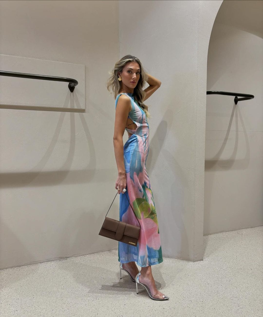 Damen Maxikleid Tiefes Rückendekolleté Elegant
