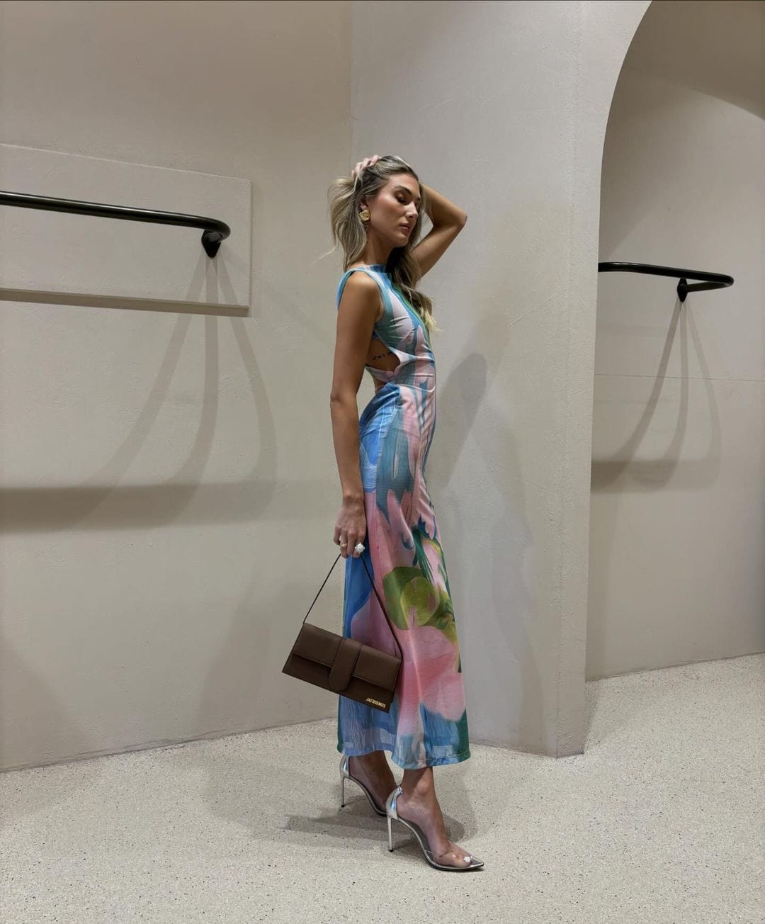 Damen Maxikleid Tiefes Rückendekolleté Elegant