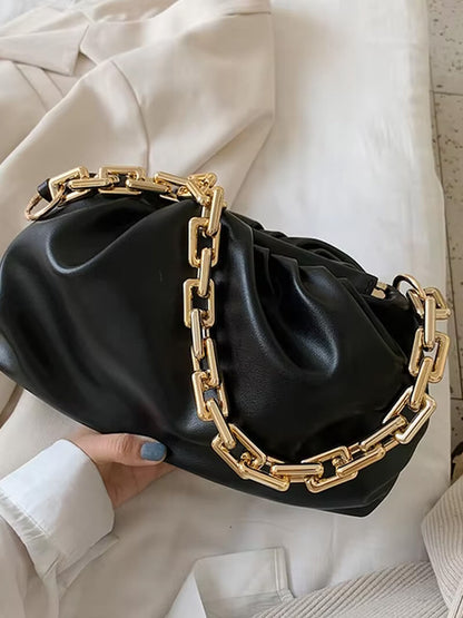 Damen-Tasche Modern Metallic mit Gold-Kette