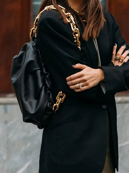 Damen-Tasche Modern Metallic mit Gold-Kette