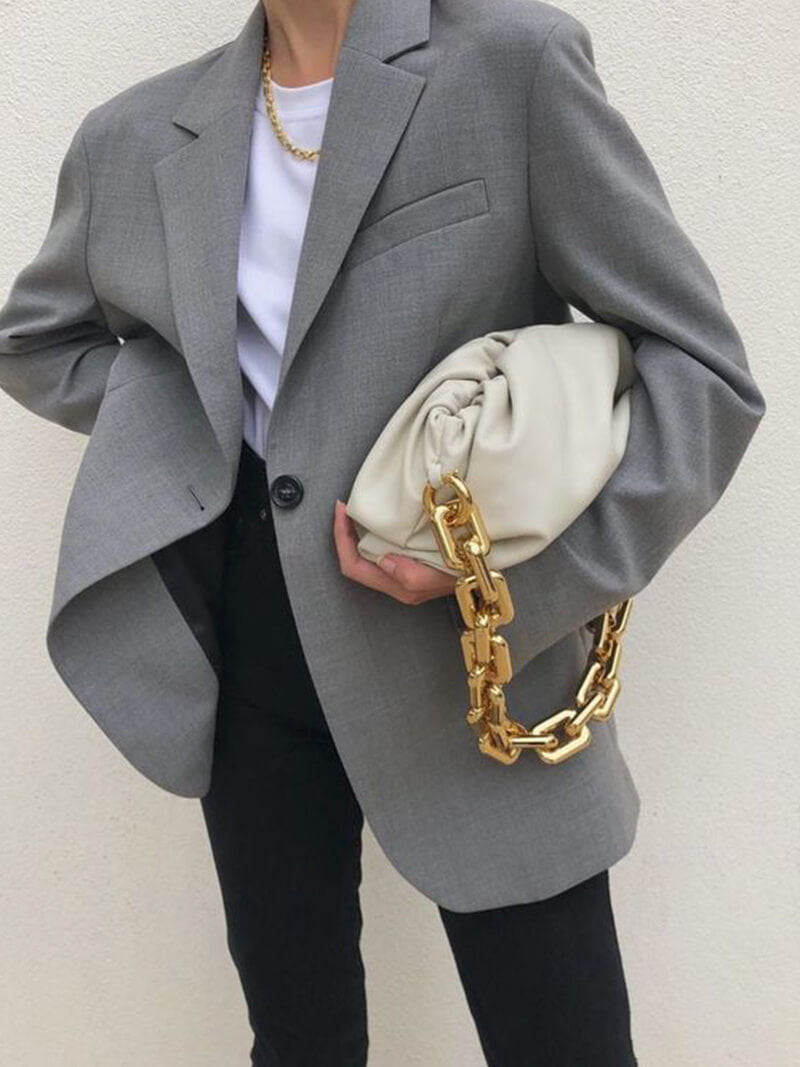 Damen-Tasche Modern Metallic mit Gold-Kette
