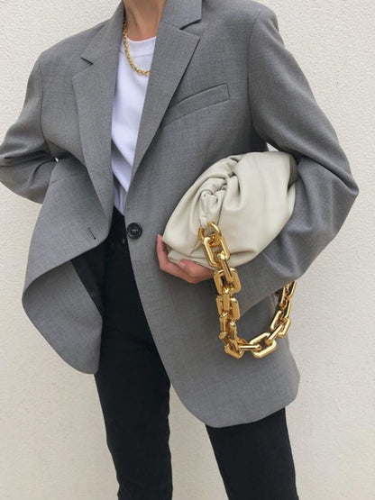 Damen-Tasche Modern Metallic mit Gold-Kette