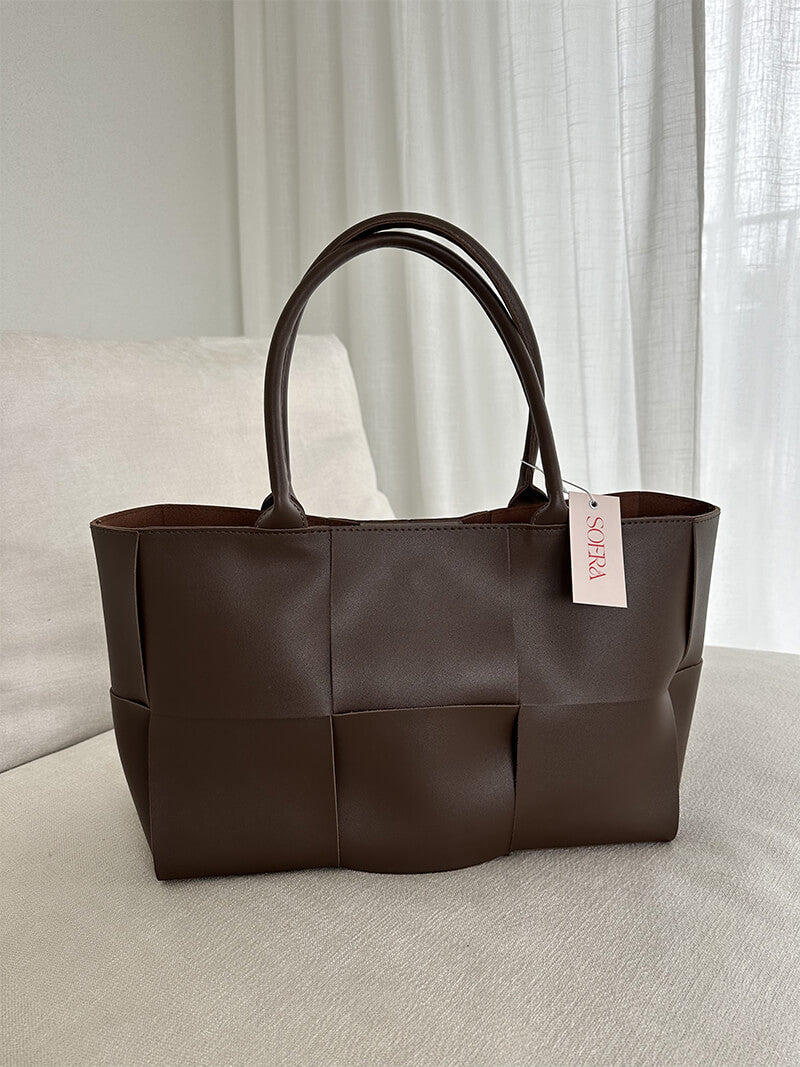 Elegante Damen Handtasche aus Leder Flecht