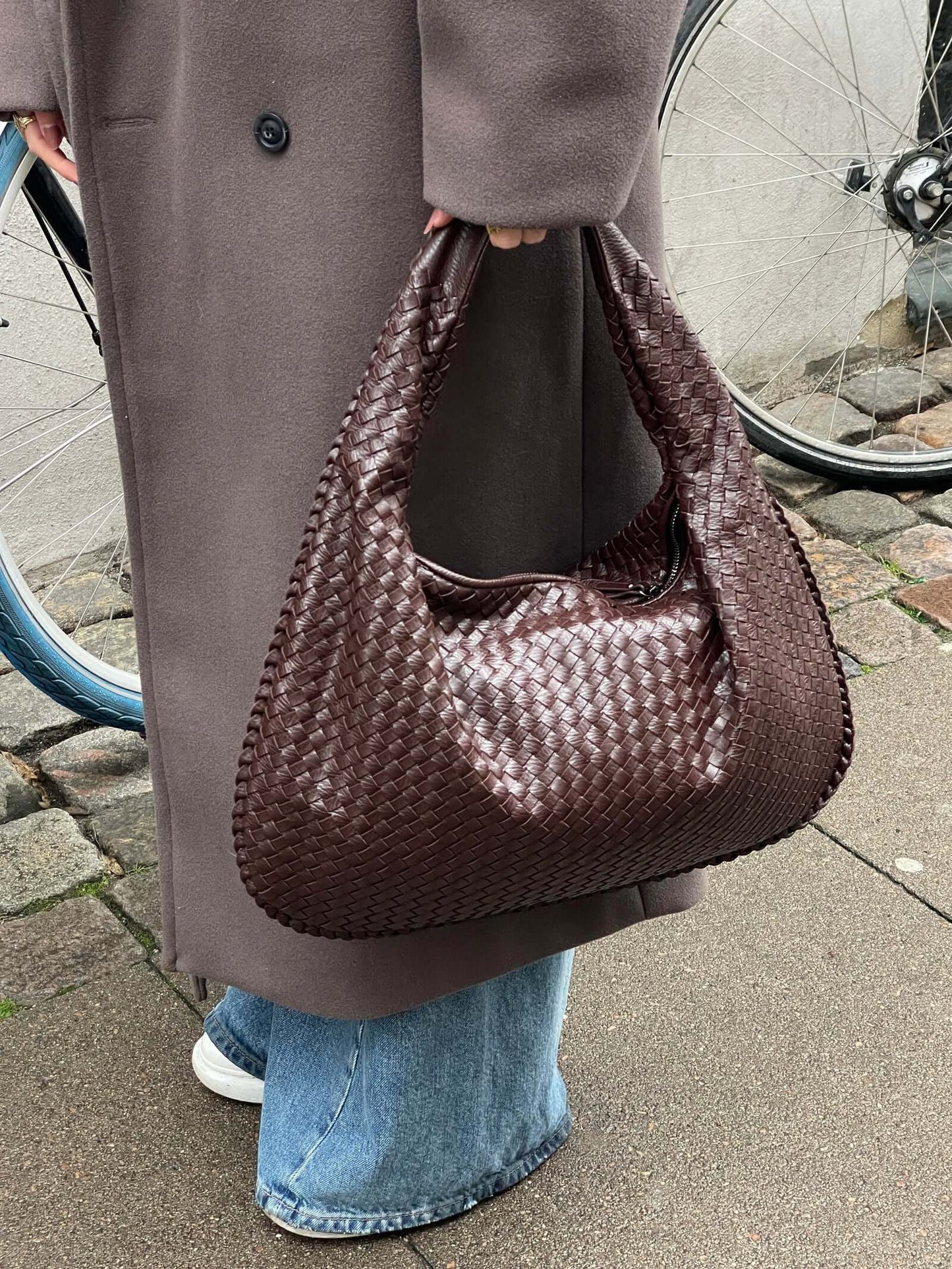 Große Geflochtene Hobo Handtasche Damen
