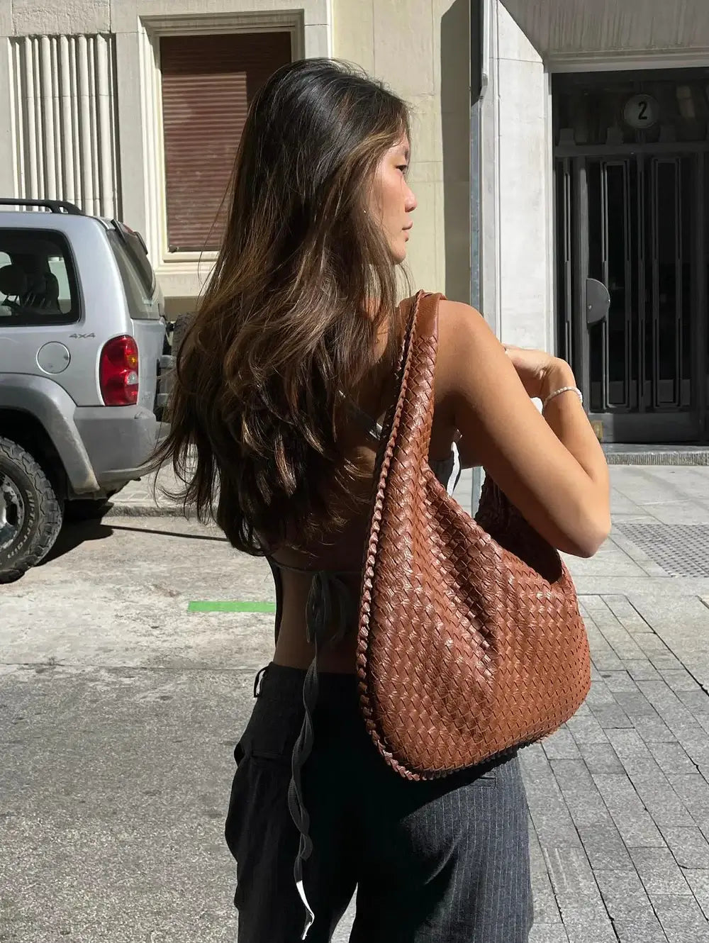 Große Geflochtene Hobo Handtasche Damen