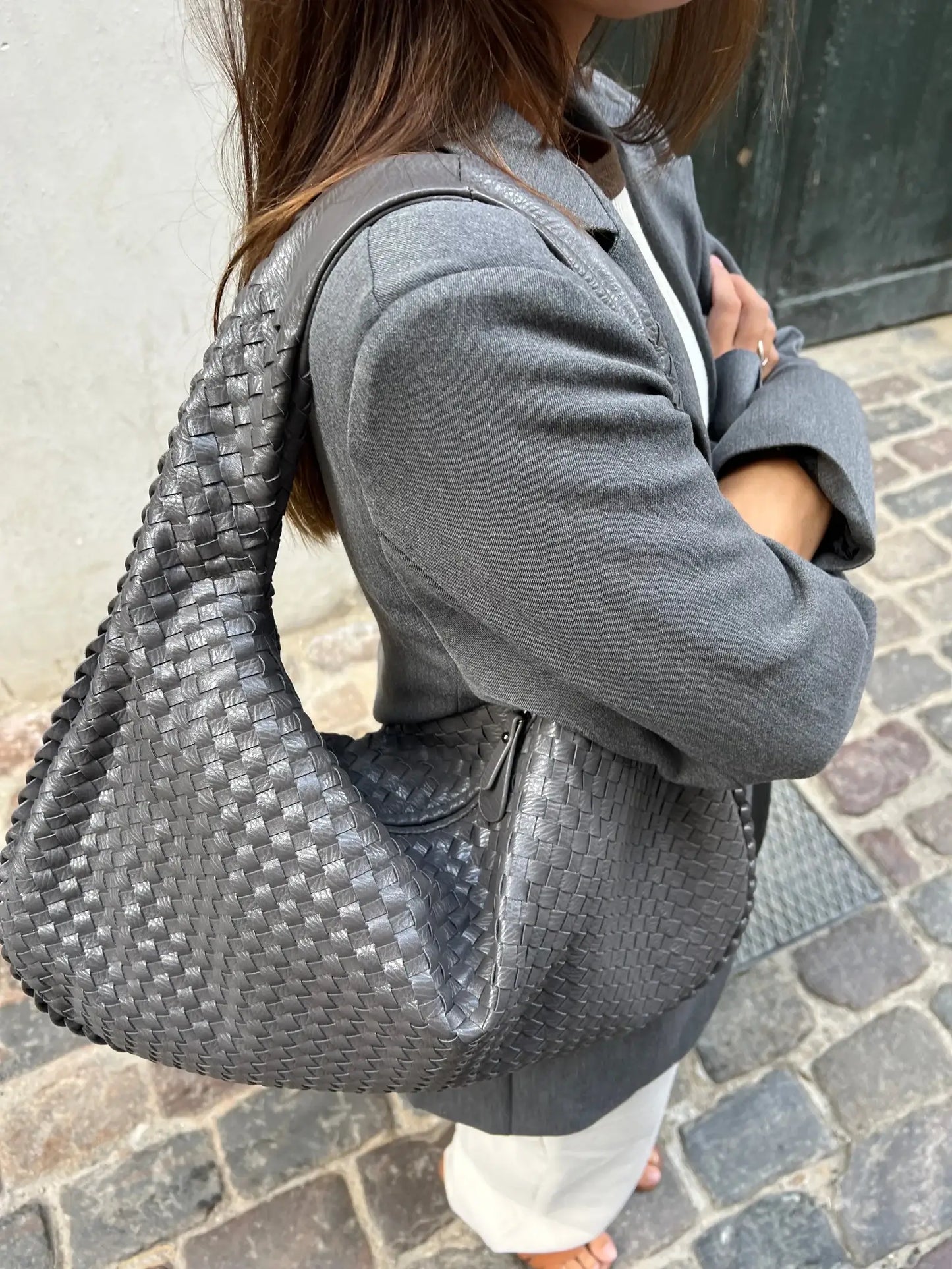 Große Geflochtene Hobo Handtasche Damen