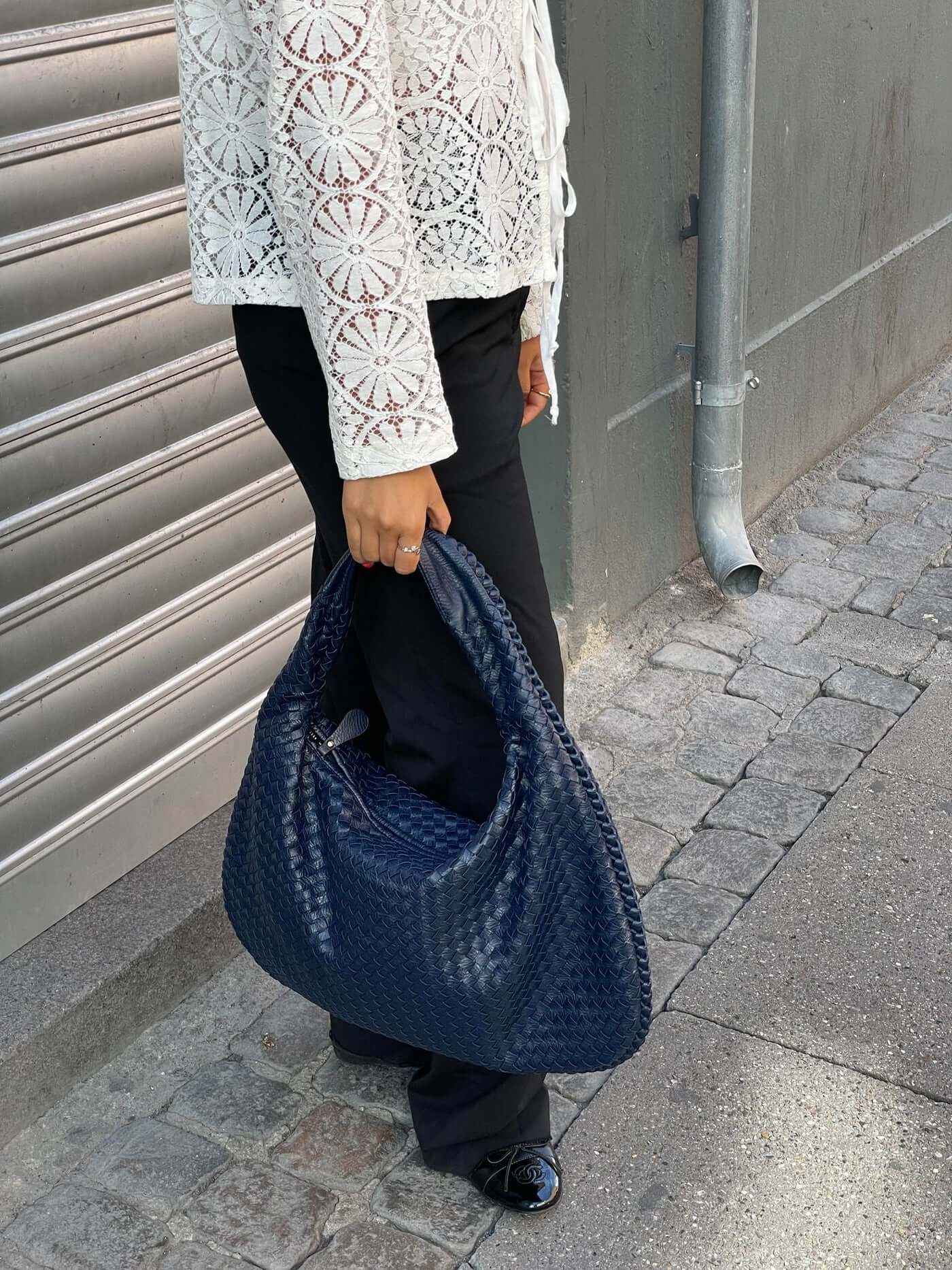 Große Geflochtene Hobo Handtasche Damen