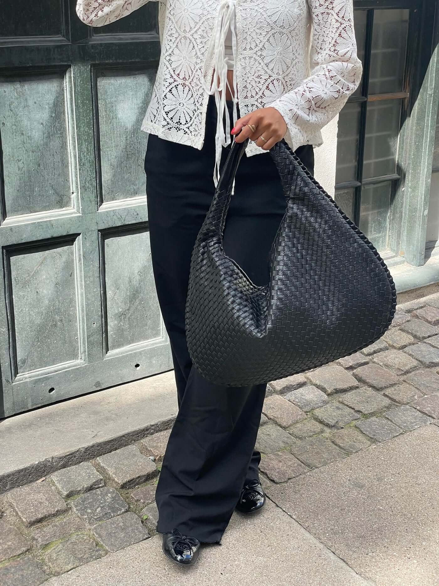 Große Geflochtene Hobo Handtasche Damen