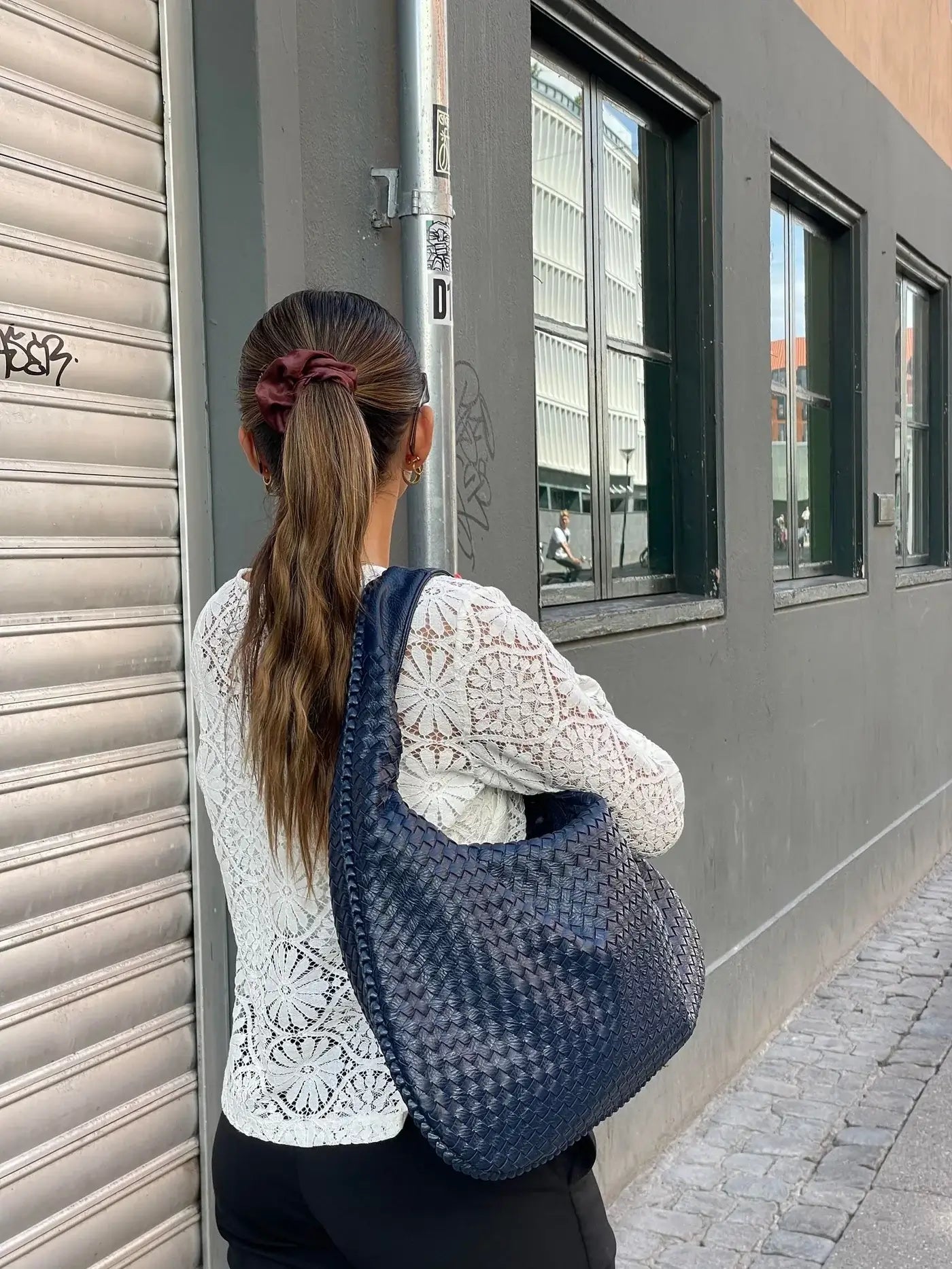 Große Geflochtene Hobo Handtasche Damen