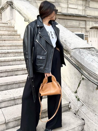Damen Ledertasche Minimalistisch Elegantes Design