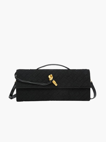 Geflochtene Clutch aus Kunstleder Elegante Damenhandtasche