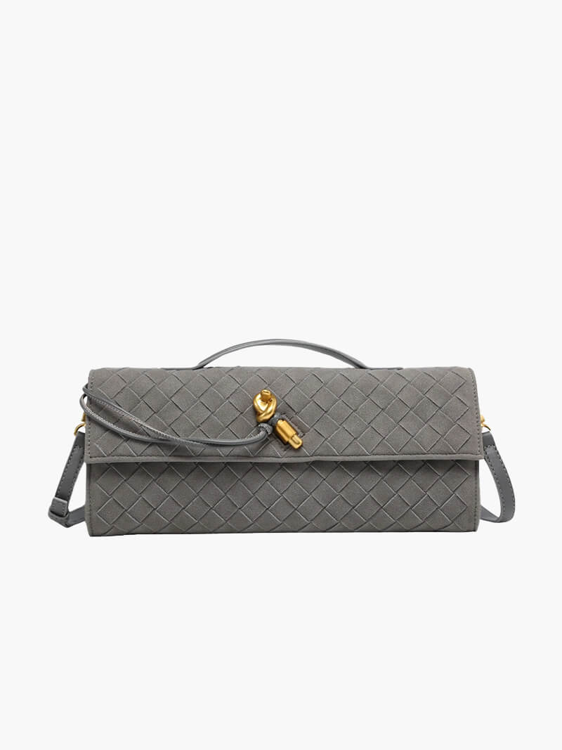 Geflochtene Clutch aus Kunstleder Elegante Damenhandtasche