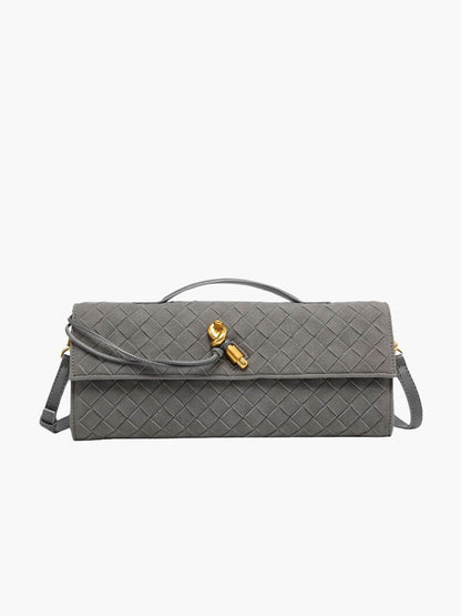 Geflochtene Clutch aus Kunstleder Elegante Damenhandtasche