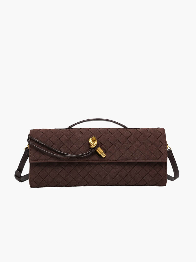 Geflochtene Clutch aus Kunstleder Elegante Damenhandtasche