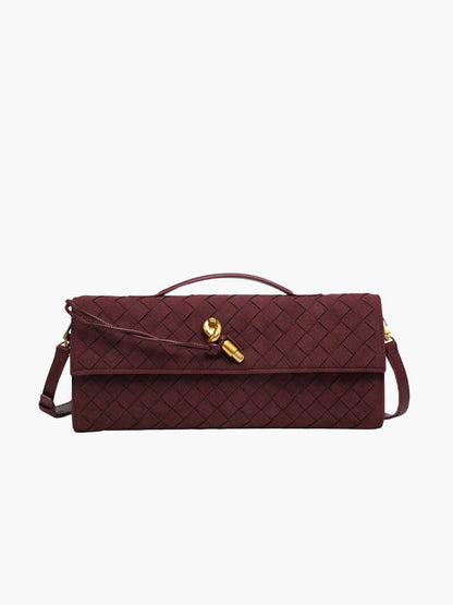 Geflochtene Clutch aus Kunstleder Elegante Damenhandtasche
