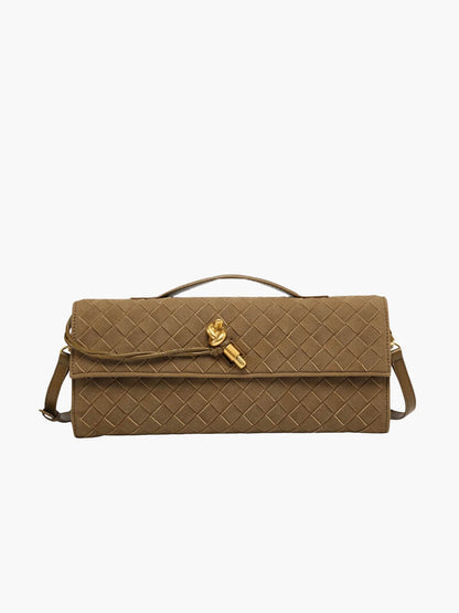 Geflochtene Clutch aus Kunstleder Elegante Damenhandtasche