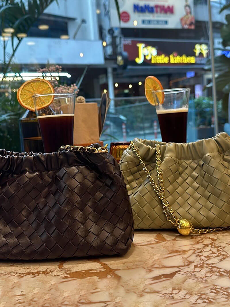 Damenhandtasche Goldene Kette Elegante Schultertasche