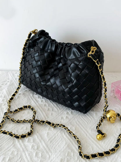 Damenhandtasche Goldene Kette Elegante Schultertasche