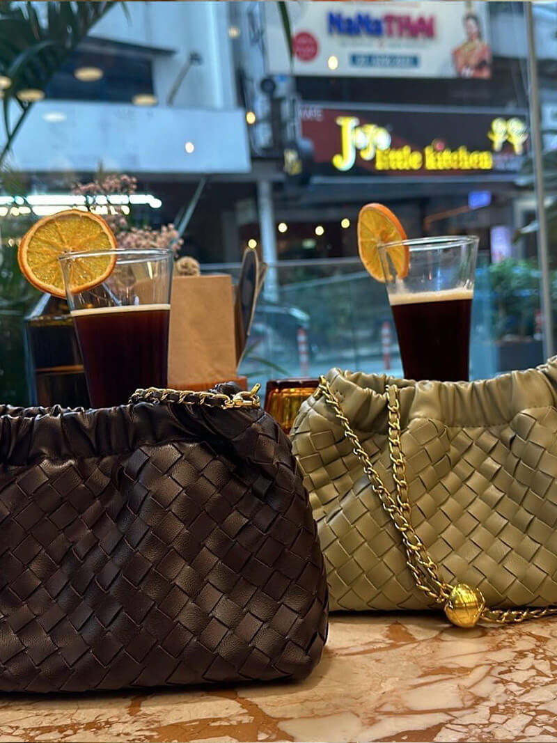 Damenhandtasche Goldene Kette Elegante Schultertasche