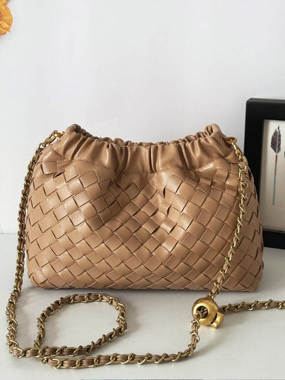 Damenhandtasche Goldene Kette Elegante Schultertasche