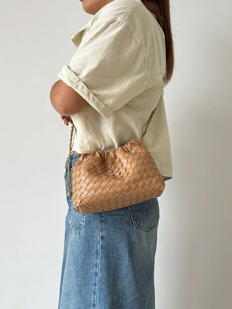Damenhandtasche Goldene Kette Elegante Schultertasche