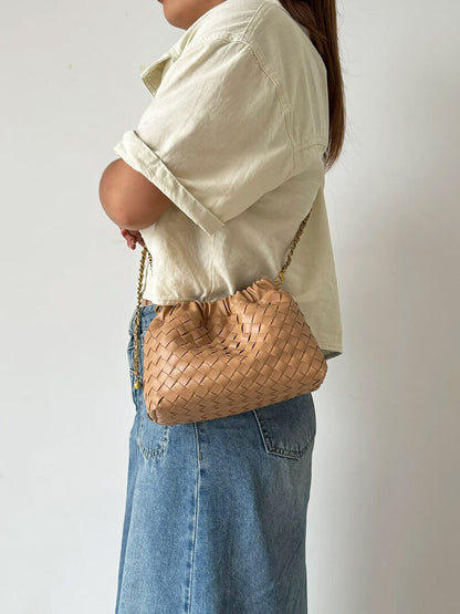 Damenhandtasche Goldene Kette Elegante Schultertasche