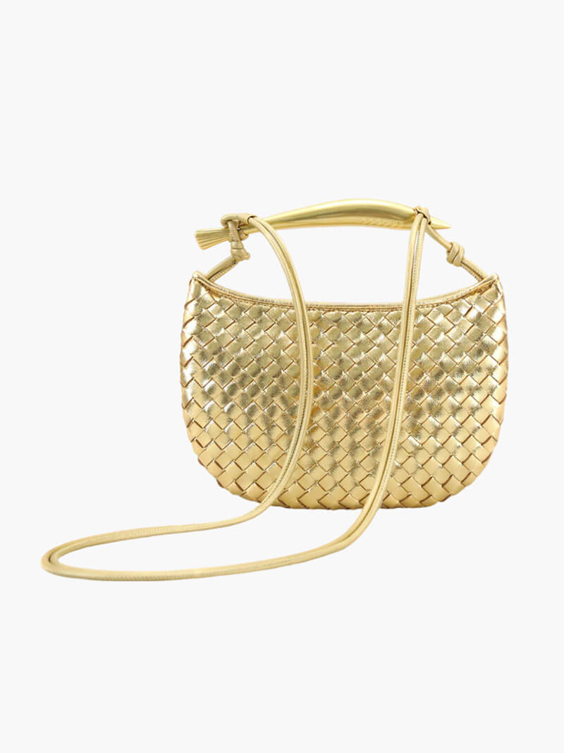 Geflochtene Kunstleder-Schultertasche Elegantes Design
