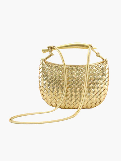 Geflochtene Kunstleder-Schultertasche Elegantes Design