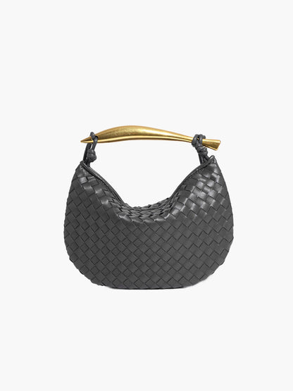 Geflochtene Kunstleder-Schultertasche Elegantes Design