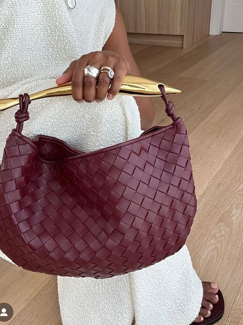 Geflochtene Kunstleder-Schultertasche Elegantes Design