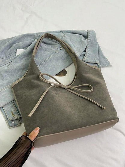 Elegante Damen Lederschultertasche Suède Leder