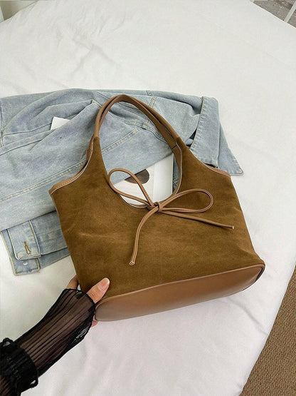 Elegante Damen Lederschultertasche Suède Leder