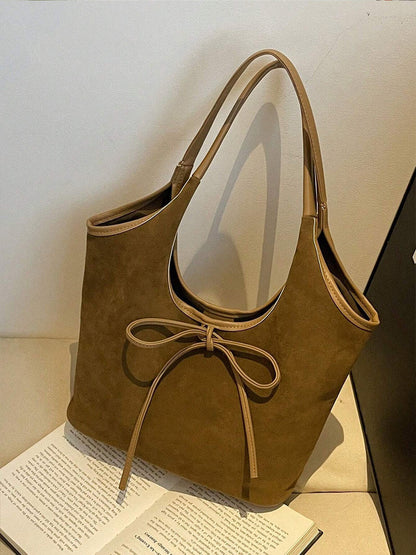 Elegante Damen Lederschultertasche Suède Leder