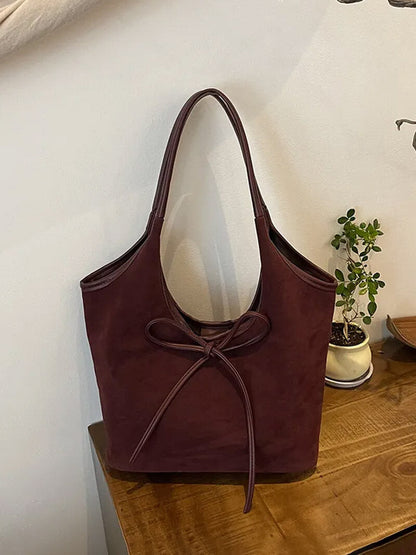 Elegante Damen Lederschultertasche Suède Leder
