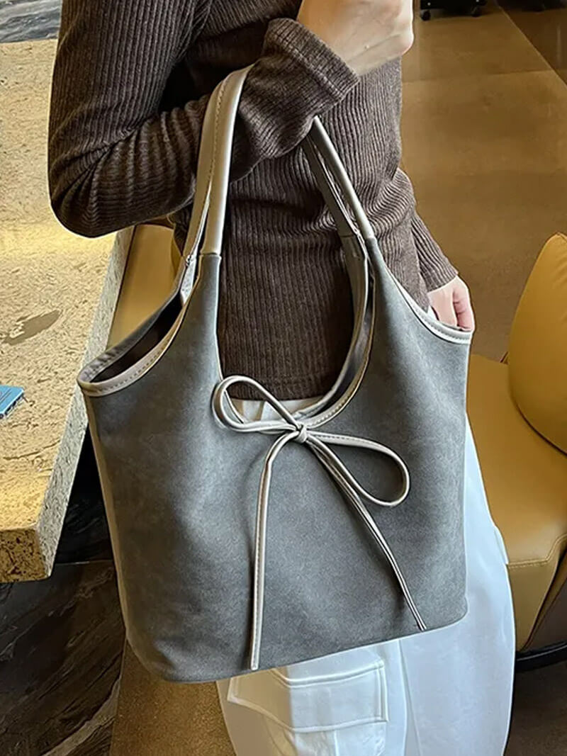 Elegante Damen Lederschultertasche Suède Leder
