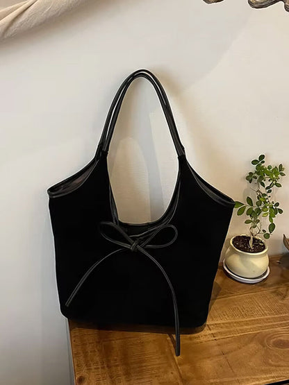 Elegante Damen Lederschultertasche Suède Leder
