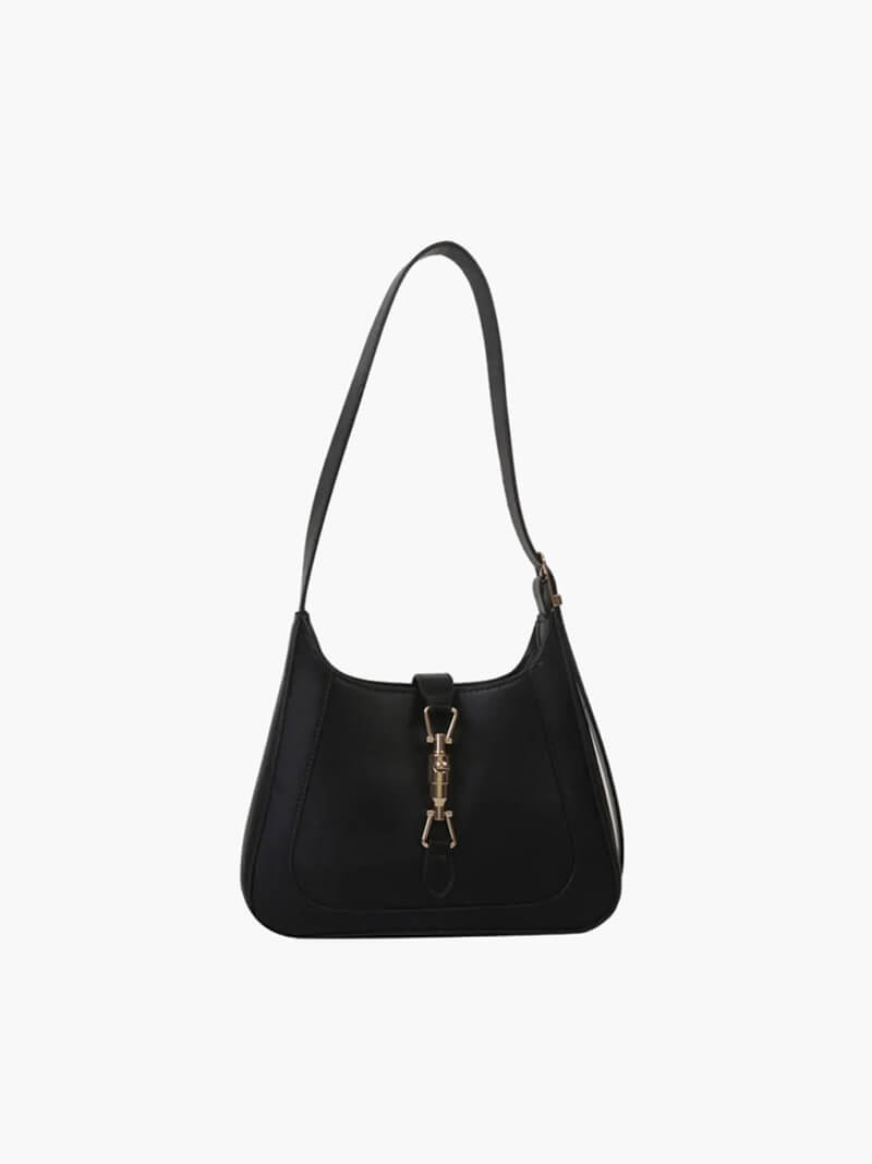 Damen Schultertasche Kunstleder Schwarz Elegantes Design - Norvielle