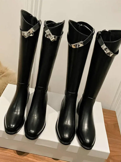 Damen Reitstiefel Leder Hochwertig