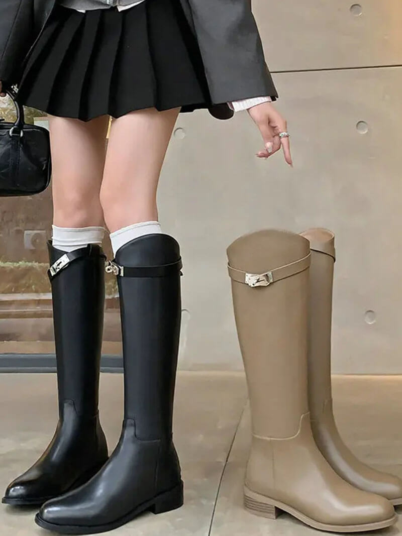 Damen Reitstiefel Leder Hochwertig