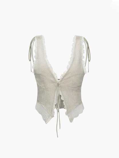 Damen Crop Spitze Oben Kurz