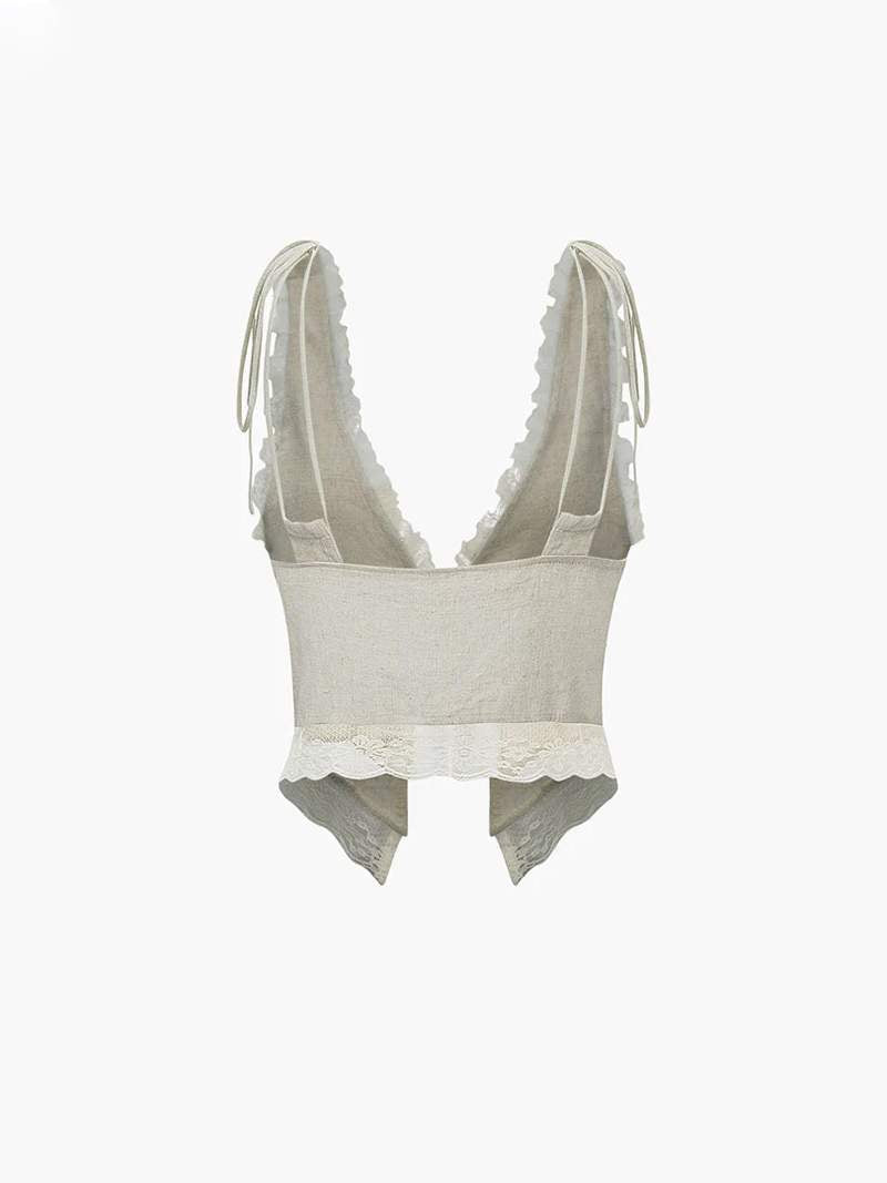 Damen Crop Spitze Oben Kurz