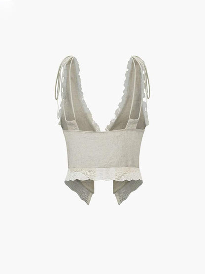 Damen Crop Spitze Oben Kurz