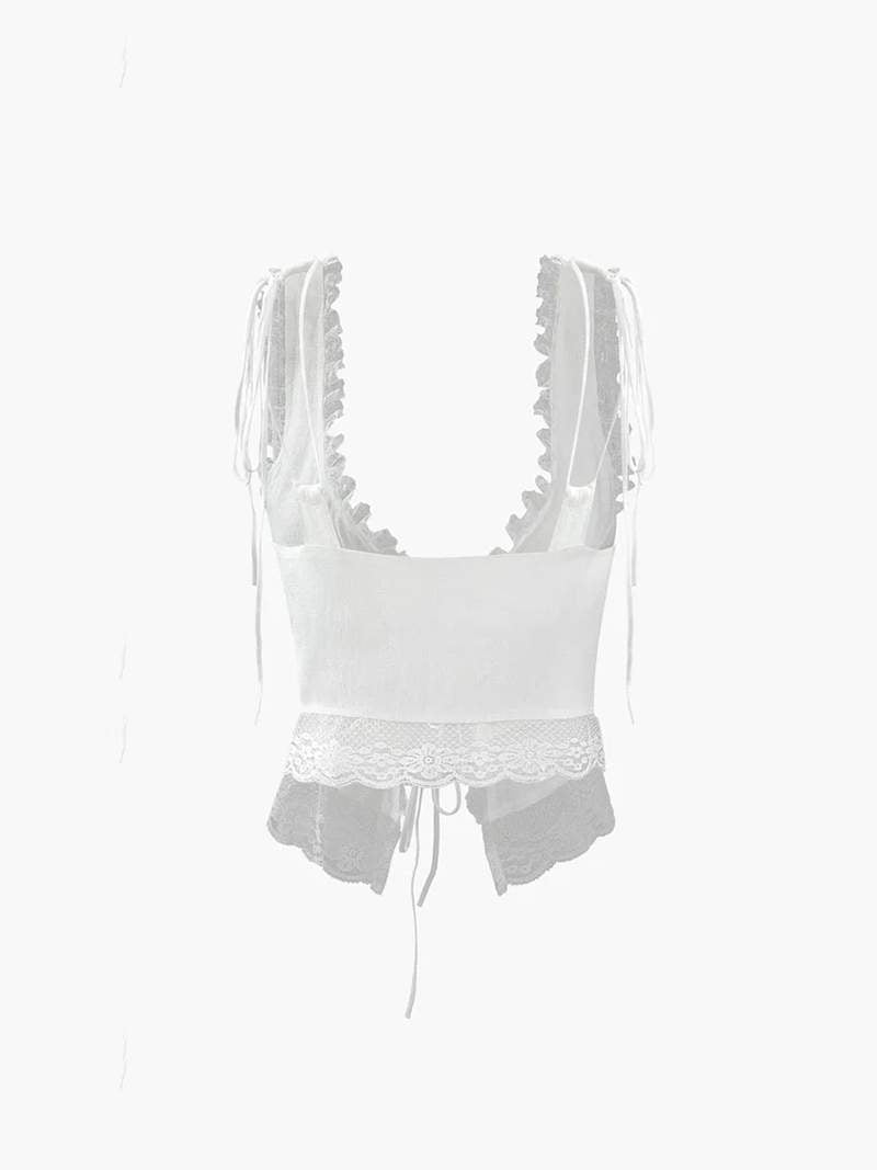 Damen Crop Spitze Oben Kurz